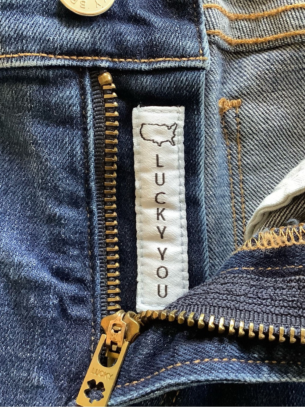 Lucky Brand Women's Dark Blue Straight Leg Jeans with Brass Hardware
